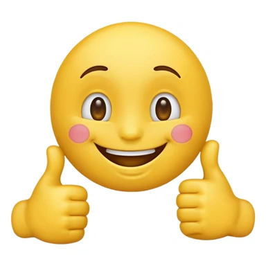 Happy emoji with thumbs up  sticker