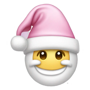 Light pink Santa hat with sparkly snowflakes  sticker