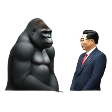 Gorilla meeting Kim yong un sticker