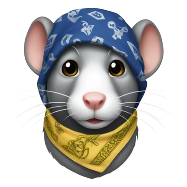 Rat with bandana sticker