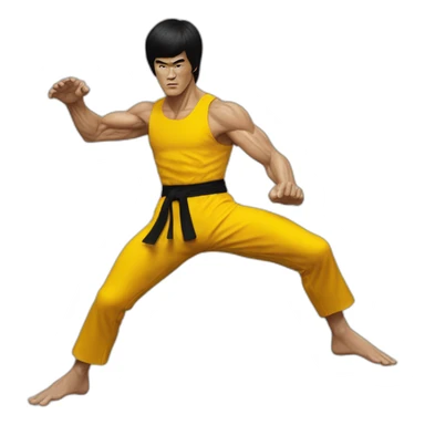 bruce lee half side-kick sticker