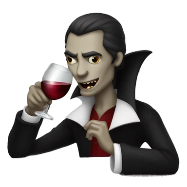 vampire drinking wine sticker
