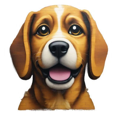 Dog made of bricks, graffiti wall sticker