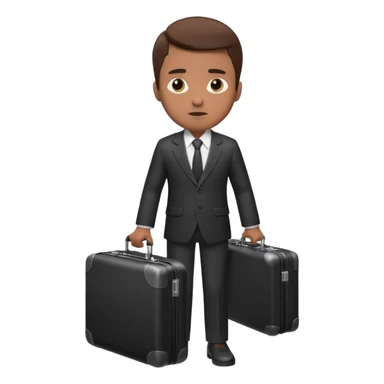 A BROWN business man with a suitcase in his hand sticker