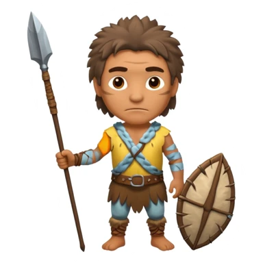 Stone age man  with spear sticker