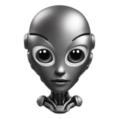 alien titanium ai Chatbot black and white sticker