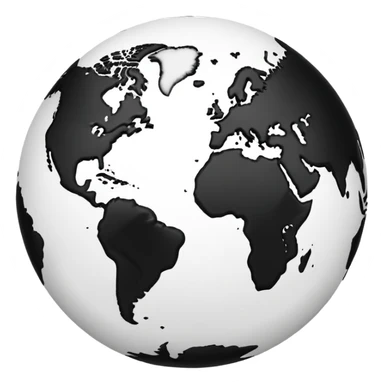 simple black lineart earth 2d sticker