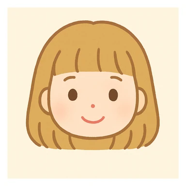 Change the hairstyle of the character in the image while keeping the Irasutoya style, which is a cute, simple Japanese illustration style with soft colors and round features. Maintain the overall softness and simplicity of the illustration, focusing on a different hairstyle that fits this style. sticker