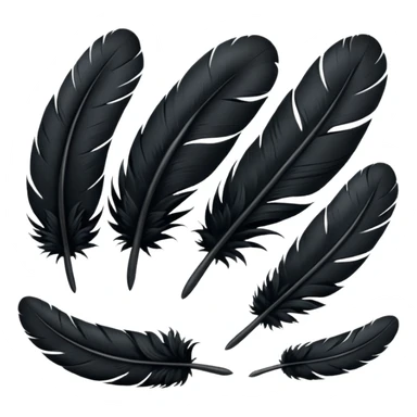 bundle of black feathers sticker