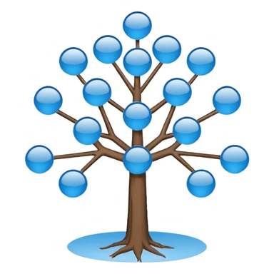 connected nodes forming a simple tree diagram sticker