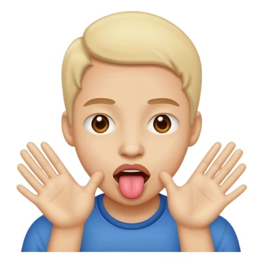 tongue out noth hands visible sticker