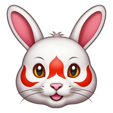 Sichuan Rabbit Head with spices specialty food, simplified emoji style with bold outlines and bright colors, cartoon style unique local delicacy sticker