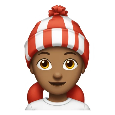 Emoji of a sporty girl in a top and leggings with a red Christmas hat. sticker