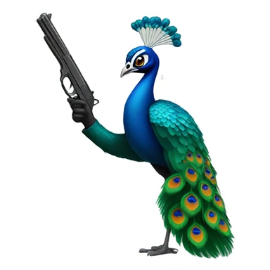 peacock with a gun sticker