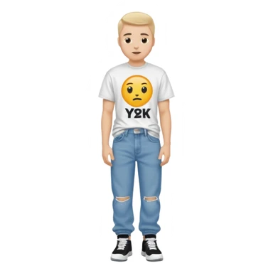 a white guy with a Y2K drip style  sticker