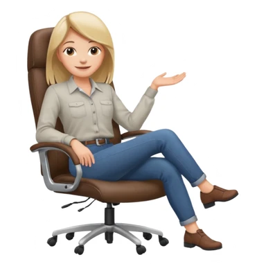girl that is moving in their chair of work but its not disable just lazy  sticker