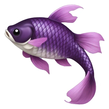Dark plum purple koi fish sticker