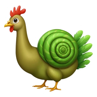 a snail green worm a chicken with jazz hands sticker