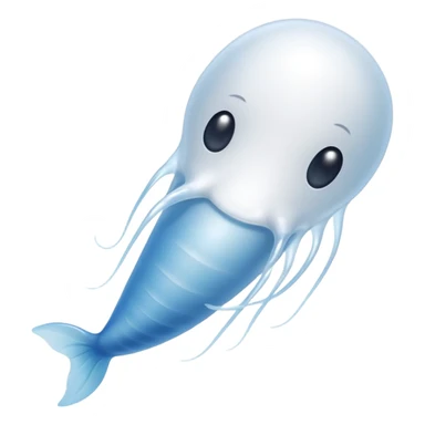sperm cell emoji, swimming motion, rounded head, clean look sticker