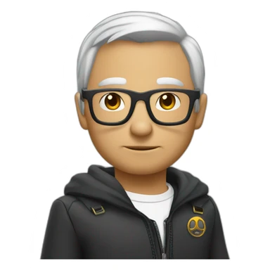 Un mec chauve à lunettes avec un Gun sticker