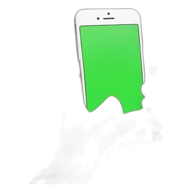 hand holding iphone with green screen sticker