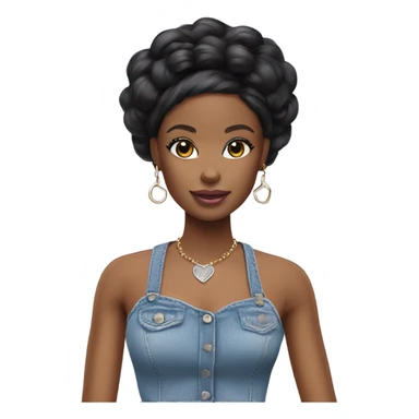 black barbie doll sticker