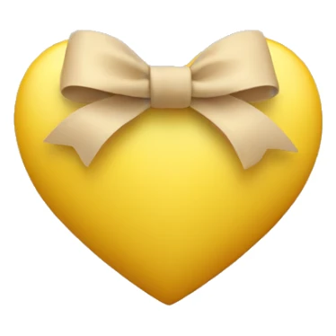 Yellow heart with a beige bow sticker