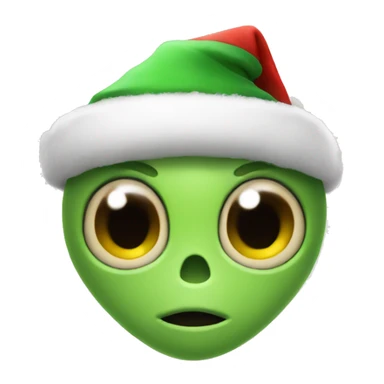 alien in christmas hat sticker