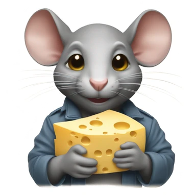 A rat holds a cheese with inscription "Alinght" sticker