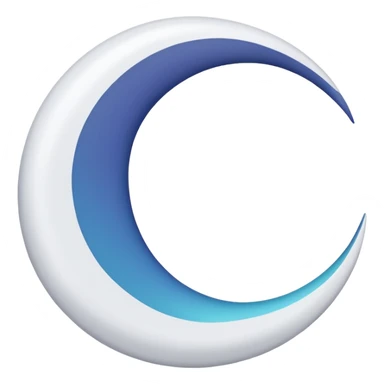 Abstract crescent moon, minimal trust symbol sticker