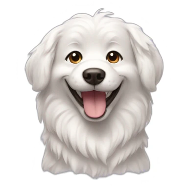 smiling dog with white fur sticker