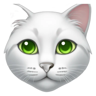 white Cat green eyes christmas sticker
