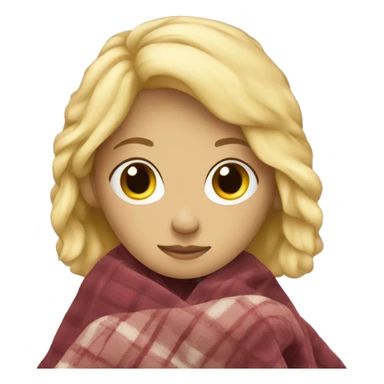 blond girl with blanket sticker