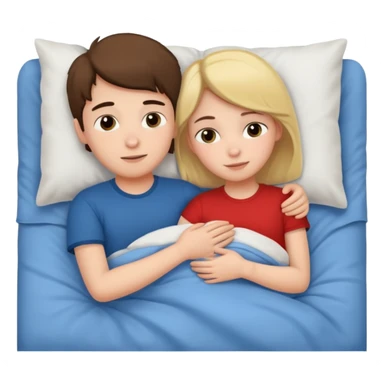 Girl and boy in bed together  sticker