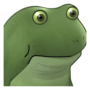 CPU computer chip with bufo frog face, meme style, green sticker