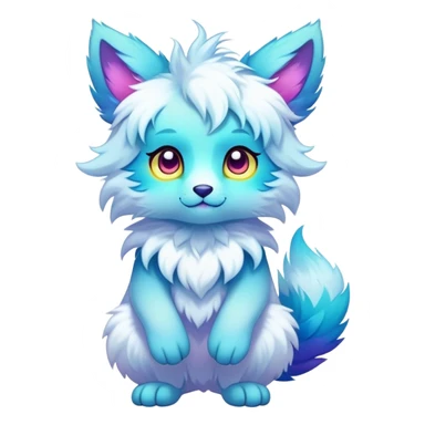 Full body Kawaii bright fantasy ethereal anthro fursona animal sticker