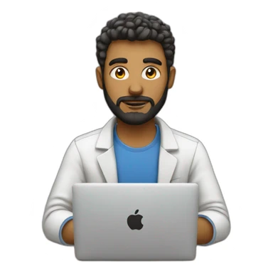 programmer with a little beard and work with MacBook sticker