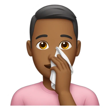 person wipes sweat from their face sticker