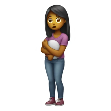 girl having a stomachache  sticker