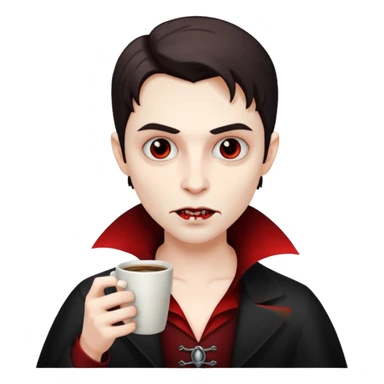 vampire drinking coffee sticker