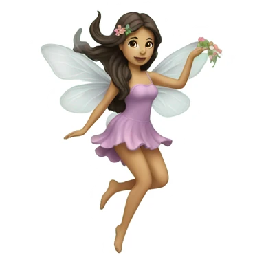 Flying brunette fairy garden sticker