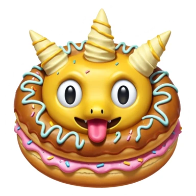 Necrozma Dusk Mane eating a sugary donut sticker