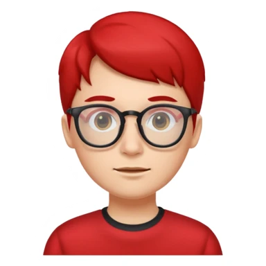 red clothed person with eyeglass sticker