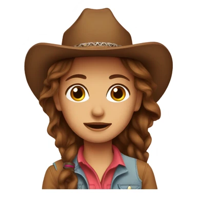 Brown hair cowgirl sticker