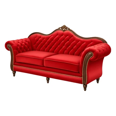 red sofa 3/4 inclined angle sticker