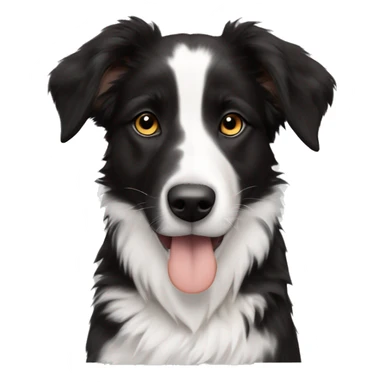 Puppy Savoy shepherd mix border collie, black & white, touch of brown on paws (muzzle right side is white) sticker