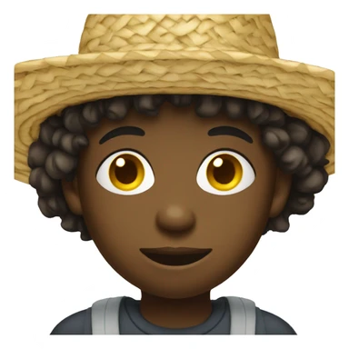 Black kid in straw hat sticker