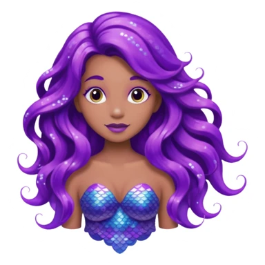 glitter purple mermiad sticker