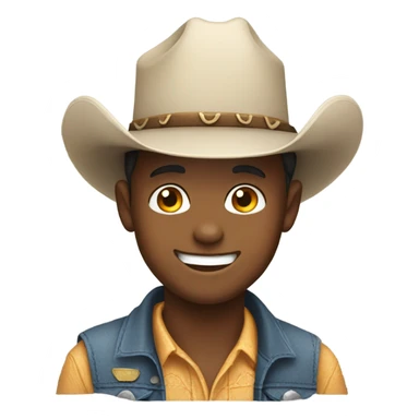 smiling boy in cowboy hat sticker