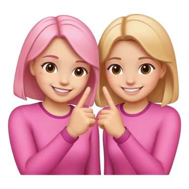 Two girls making a pinky promise  sticker